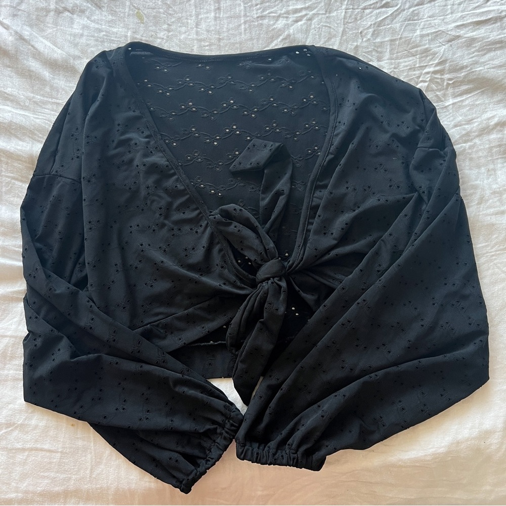 Long sleeve tie top